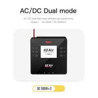 Cargador/Descargador Inteligente Rápido de Doble Canal K2 Air AC 200W 500Wx2 20A para Baterías LiFe, Lilon, LiHv, NiMh, Pb de Coches RC