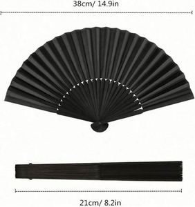 Petit éventail pliant chinois japonais vintage en plastique pour l'été, la plage, la décoration, les mariages et les fêtes (bleu clair) - Product Image 3