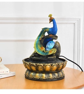 Chinese Style Resin <strong>Peacock</strong> Flowing Water <strong>Fountain</strong> Ornaments Indoor <strong>Outdoor</strong> Home Decor <strong>Peacock</strong> Water <strong>Fountain</strong> With Crystal Ball - Product Image 6