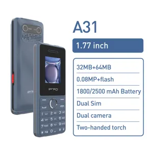 IPRO 2024热卖A31解锁功能电话双卡2500毫安巴电话带调频收音机的廉价手机