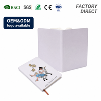 Cahier de revue de sublimation en cuir PU lisse A5 de haute qualité pour offrir en cadeau avec reliure à coudre