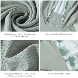 Sudadera con Capucha Unisex UPF50+ 100% Poliéster, Color Personalizado, Impermeable, Lavada, Protección Solar UV, Secado Rápido, Manga Larga, para Pesca - Product Image 2