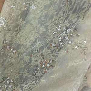 2025 Thiết Kế Mới Đầy Màu Sắc Thời Trang Đính Cườm Ren Vải Nigeria Thêu Vải Tuyn Váy Sequin Ren Vải Với Hạt - Product Image 4