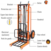 W 200/300KG chariot élévateur semi-électrique/entièrement électrique chariot élévateur à fourche domestique empileur pliable stockage main ascenseur manuel chariot empileur de palettes