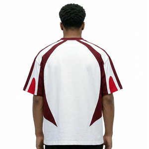 Felpa Personalizzata da <span class=keywords><strong>Uomo</strong></span> 100% Cotone a Maniche Corte con Stampa in Rilievo, Spalle Cadenti, Collo Tondo, Oversize - Product Image 3