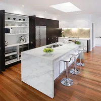Projetos modernos de cozinha, balcão de pedra artificial de quartzo