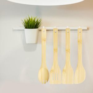 Ensemble d'ustensiles de cuisine écologiques en bambou naturel, personnalisés pour usine - Product Image 2
