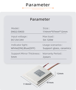 Tùy Chỉnh Duy Nhất Thay Đổi Độ Sáng Cảm Ứng Cảm Biến Chuyển Đổi LED Dimmer Cảm Ứng Điều Khiển Cho Tắm Gương Tự Động On/Off Cảm Ứng Chuyển Đổi - Product Image 4