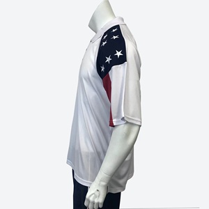 US Flag White Men's Anti-Wrinkle Summer Golf for Shirts Quick Dry Moisture <b>Wicking</b> Short Sleeve Print Design - Product Image 6