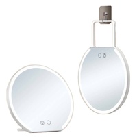 Grand miroir cosmétique pliable à LED, moderne, de bureau, éclairé, grossissant, 3 couleurs de lumière, salle de bain, maison, voyage, simple face