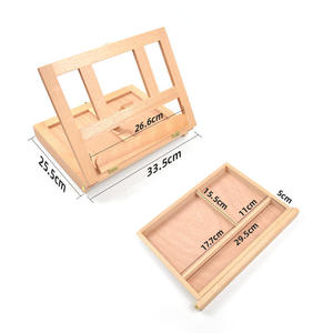 Panwenbo-Ensemble de table en acrylique professionnel avec <span class=keywords><strong>chevalet</strong></span> de table en bois, 5 pinceaux, toile et palette <span class=keywords><strong>pour</strong></span> adultes - Product Image 3
