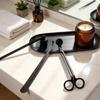Ensemble d'extincteur de bougie et de coupe-mèche en gros, kit de soin de bougie de luxe personnalisé pour Noël