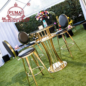 ชุดโต๊ะบาร์โครงเหล็กสีทองสำหรับงานแต่งงานและงานปาร์ตี้กลางแจ้ง - Product Image 2