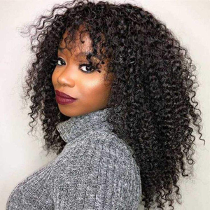 Perruque brésilienne vierge bombée bouclée crépue en cheveux humains HD transparents pour perruque sans colle avec dentelle frontale, densité 250 %, pour femmes noires - Product Image 4