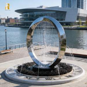 Fontana Circolare in Acciaio Inossidabile RELONG, Design Personalizzato, Arte Moderna in Vendita - Product Image 6