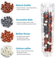 Perles filtrantes en pierre ionique haute pression finition chromée pommeau de douche à main accessoires de robinet de salle de bain