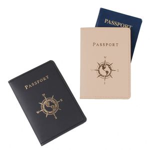 Cartera Corta Unisex Clásica de Viaje con Cubierta de PU, Porta Pasaportes con Logotipo Estampado en Oro, Impermeable, Minimalista, 5 en 1, en Oferta - Product Image 1