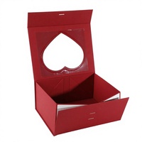 Boîte cadeau en papier pliable magnétique avec fenêtre transparente classique carrée personnalisée YZ pour l'emballage de cadeaux de vacances