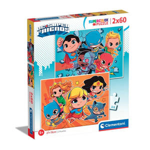 CLEMENTONI SUPERCOLOR - PUZZLE 2X60 DC COMICS SUPERFRIENDS - Product Image 1