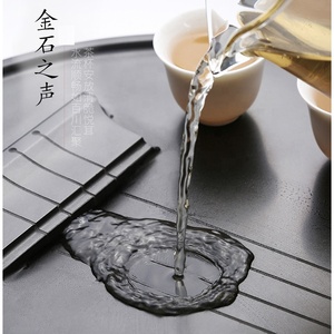 Plateau à thé chinois traditionnel en forme <span class=keywords><strong>de</strong></span> pipe, design créatif, couleur noire, pour la maison ou le bureau, plateau <span class=keywords><strong>de</strong></span> service pour la cérémonie du thé Gongfu - Product Image 3
