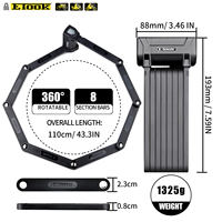 Verrou de vélo pliable antivol ETOOK, verrou de vélo en acier trempé spécial, verrou pliable pour moto