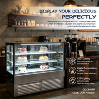 Vitrine réfrigérée pour gâteaux à usage commercial, 2 niveaux |   Vitrine réfrigérée pour boulangerie ESK-1500B1 avec éclairage LED