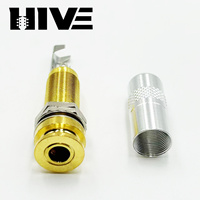 HIVE Prise jack filetée mono pour guitare 6,35 mm, prise jack d'extrémité de guitare 1/4 pouce avec manchon en aluminium pour guitare acoustique, électrique et basse