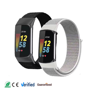 Bracelets de montre en nylon pour <span class=keywords><strong>Fitbit</strong></span> <span class=keywords><strong>Charge</strong></span> 6 5, <span class=keywords><strong>bracelet</strong></span> réglable respirant, <span class=keywords><strong>bracelet</strong></span> de sport pour femmes et hommes - Product Image 1