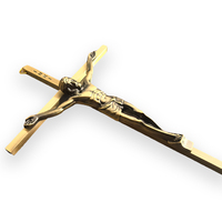 Crucifix mural de 10 pouces 8074 en or et laiton antique, décorations catholiques de croix de Jésus pour la bénédiction et la protection