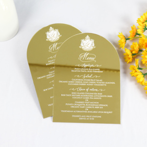 Menu ad arco acrilico personalizzato specchio d'oro con scrittura bianca - Product Image 6