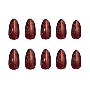 <span class=keywords><strong>Uñas</strong></span> Postizas Color <span class=keywords><strong>Rojo</strong></span> Marrón Ojo de Gato con Brillo Fino y Alto Brillo, Forma Almendrada, Venta al por Mayor, <span class=keywords><strong>Uñas</strong></span> Postizas de Calidad Profesional para Mujer, <span class=keywords><strong>Uñas</strong></span> de Lujo - Product Image 6