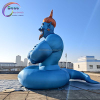 Mascotte gonflable géante de 6 m, personnage de dessin animé bleu, décoration d'activité, accessoire publicitaire