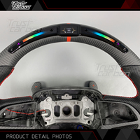 Volant personnalisé en fibre de carbone mate avec support LED intelligent et chauffant pour Dodge Charger Hellcat Challenger R/T SRT 2013-2023