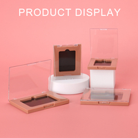 Estuche Cuadrado Transparente de Acrílico Personalizado con Logotipo para Crema Facial, Estuche Individual para Sombra de Ojos con Espejo, Contenedor para Rubor