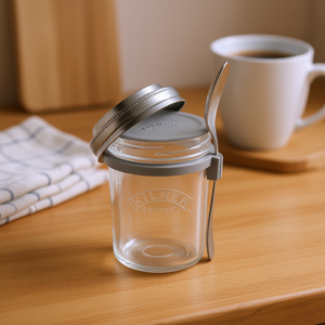 Ensemble de verres à petit-déjeuner Kilner 3 pièces avec pot de rangement pour cuillères - Product Image 3