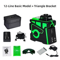 Kit de niveau laser 12 lignes avec support d'angle, sac de transport, chargeur de batterie et lunettes de sécurité pour l'installation de carreaux – Vente en gros OEM