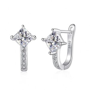 Dylam Women Daily Dress up Fine Jewelry Fade Free 925 Sterling <b>Silver</b> Rhodium Plated Sparkle 5a Cubic Zirconia Hoop Earrings - Product Image 1