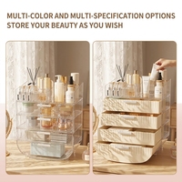Nouvel Organisateur de Maquillage Empilable Transparent avec Tiroir, Rangement Cosmétique en Acrylique, Tiroirs de Rangement pour Salle de Bain, Support pour Rouge à Lèvres et Pinceaux