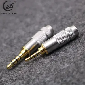 Jack Earphone YIVO XSSH Audio Hifi Stereo Berlapis Emas 3.5Mm Kabel Adaptor Jack Audio Headphone 4 Tiang Colokan Jantan