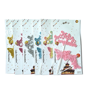 Décoration de gâteau papillon scintillant non tissé « Hello Cupcakes », 1 pièce, pour anniversaire, fournitures de fête, couleurs assorties - Product Image 5