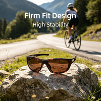 Lunettes de soleil de cyclisme coupe-vent en TR90 avec verres PC UV400 et miroirs pour adultes - Vélo de route et course à pied