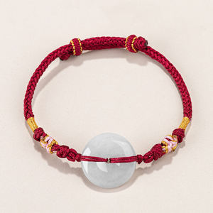 Anneaux de sécurité en jadéite naturelle, bracelet en jade réglable, tissage de haute qualité, bijoux pour femmes, vente en gros de jade SL59 - Product Image 1
