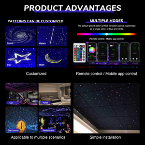Plafonnier LED à fibres optiques coloré effet ciel <span class=keywords><strong>étoilé</strong></span>, en PMMA, télécommandé, intensité variable, IP33 AC, idéal pour hôtels, excellente qualité à <span class=keywords><strong>prix</strong></span> abordable - Product Image 2