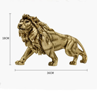 Décoration de maison de luxe, moules en résine, sculpture de lion doré, statues d'animaux pour la décoration de table, décoration de salon, bureau, armoire à vin