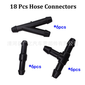 Kit de Conectores para Manguera de Lavado de Autos, Plástico Negro 17455, Ajuste Universal con Conexiones en T y Rectas - Product Image 2
