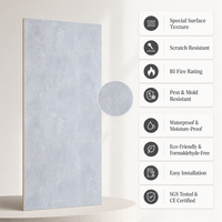 Panel Dinding SPC Tahan Api Bebas Formaldehida Tekstur Kaya Tahan Air Ramah Lingkungan untuk Dinding Interior Modern Kamar Mandi Rumah Sakit