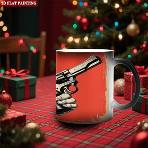 Frosted Black 11oz Ceramic Mug Heat Color Changing <b>Magic</b> <b>Cup</b> Colleague Birthday Gift - Product Image 2