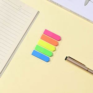 Pestañas Adhesivas Transparentes Fluorescentes Esenciales, Marcadores de Páginas en Forma de Flecha de PET, Bloc de Notas de 7.5X5.5Cm para Estudio, Oficina, Regreso a Clases - Product Image 3