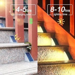 Светодиодные ступенчатые фонари на солнечной батарее, 6 шт. в упаковке - Product Image 5