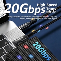 Kabel Data USB-C 3.2 Gen 2 Male ke Type-C Elbow Male, Pengisian Cepat 100W, Transmisi 10Gbps, Transfer Audio 4K untuk Ponsel